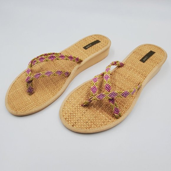 J. Crew Bamboo Mini Wedge Flip Flops - Picture 3 of 13